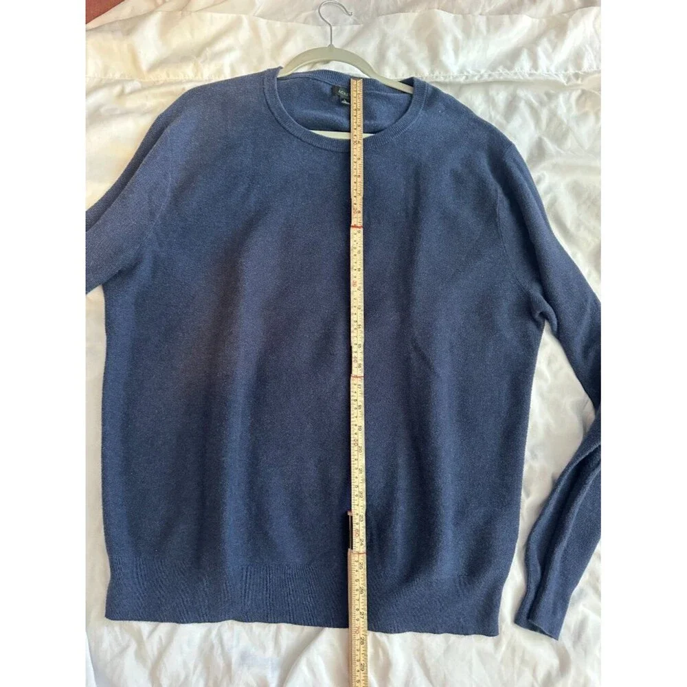 J.Crew Cotton Sweater Men Large Blue Crewneck Knit Casual Minimalist Classic